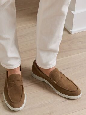 Peter Millar Excursionist Suede Loafers Chestnut Men's 9.5 Store Display